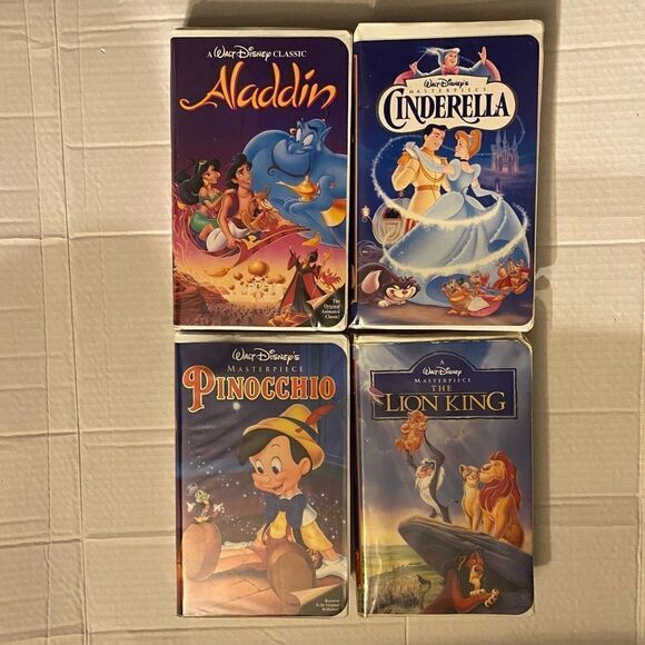 DISNEY Masterpiece Classic VTG Tapes Cinderella Lion King Aladdin Pinocchio - Picture 8 of 9